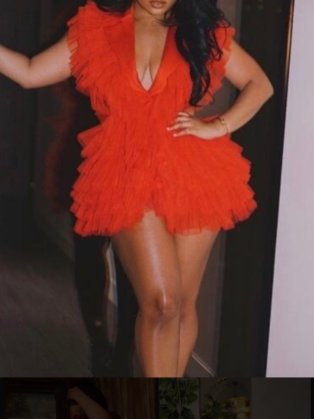 Red Ruffled Plunge Romper - Women Intimates & Sleepwear